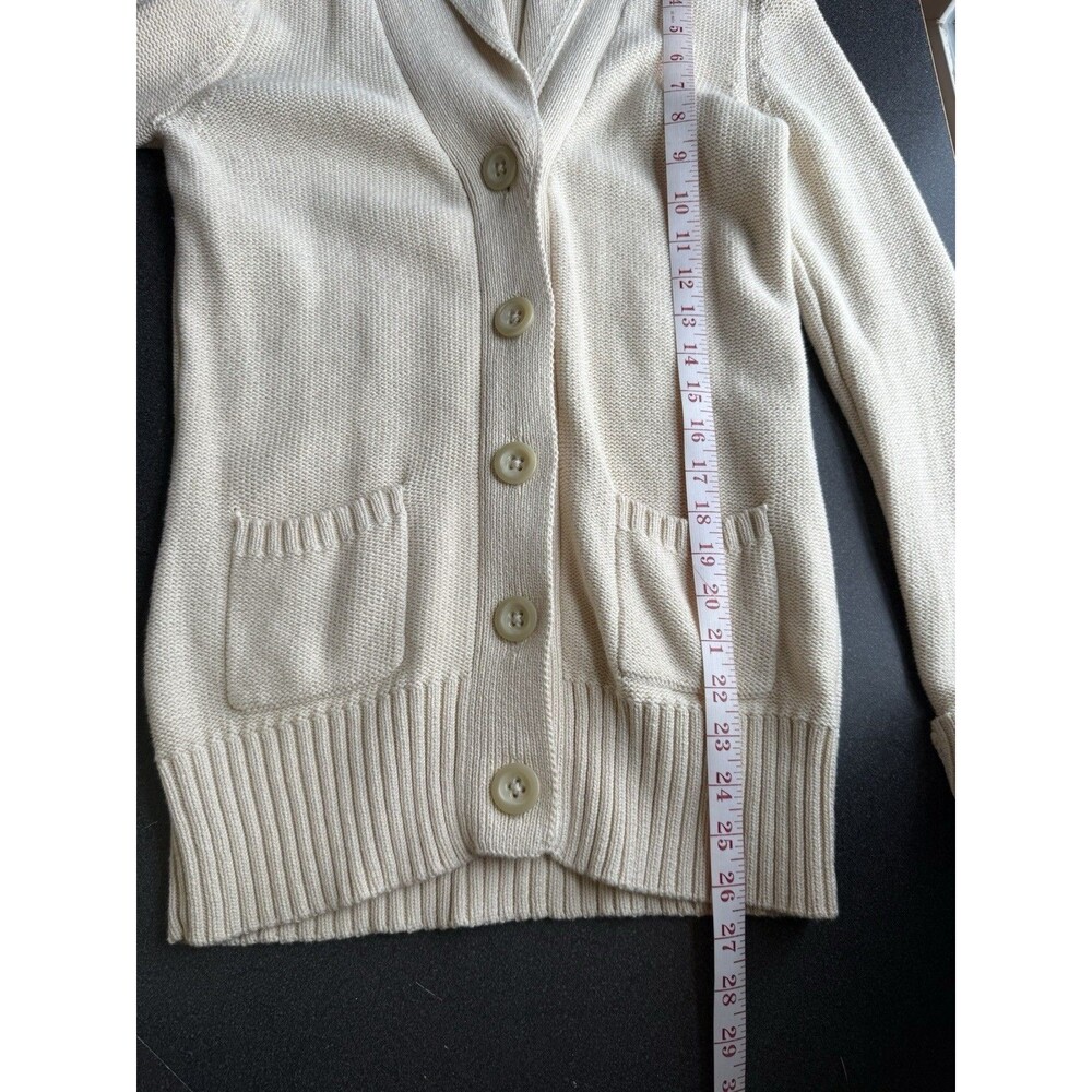 Lucky Brand 100% Cotton Beige Button Up Cardigan Sweater Womens Size Small - Picture 6 of 7